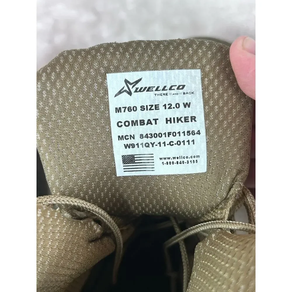 Wellco Combat Hiker Boots Mens 12 W Brown M760 Vibram Military Hiking Outdoor